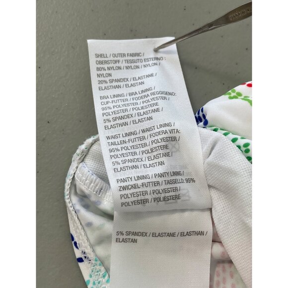 Denim and Co Beach Petite V Neck Ruched Waist Swim Dress Size 8P Multi Parrot - Picture 5 of 10